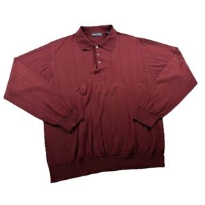 Grant Thomas Mens Italian Merino Burgundy Wool Sweater Size L